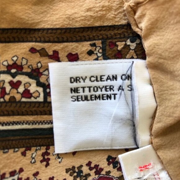 TALBOTS Italian Silk Brown Paisley Plaid Scarf 33" Square - Picture 14 of 17